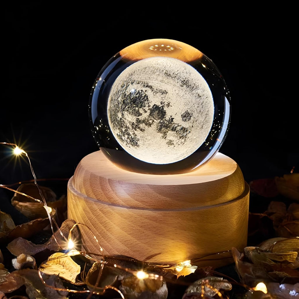 3D Moon Crystal Night Lamp