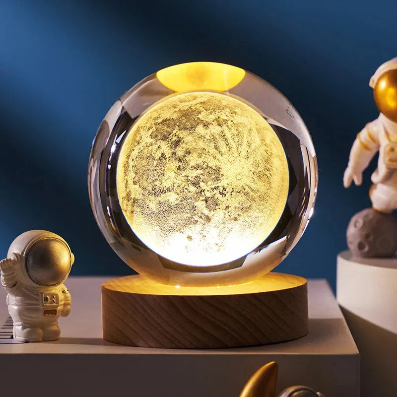 3D Moon Crystal Night Lamp