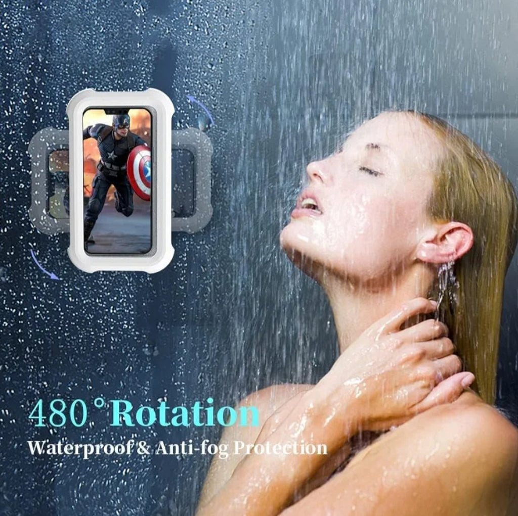 Shower Holder Waterproof 360 Rotatable Bath Smartphone Holder Wall Mounted Mobile Holder