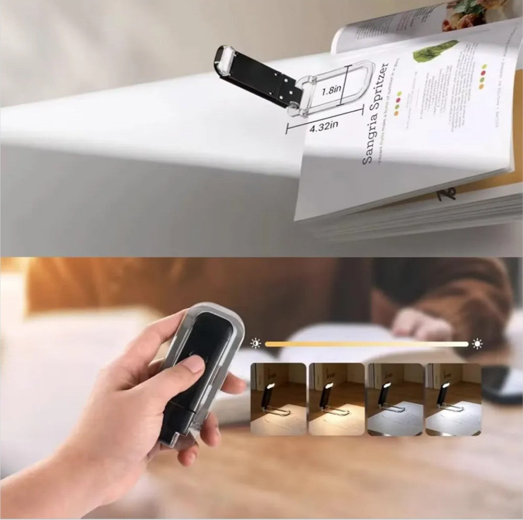 Book Lamp for Students, USB Rechargeable LED Study Light, 3 Light Modes, Clip-On, Portable & Eye-Friendly