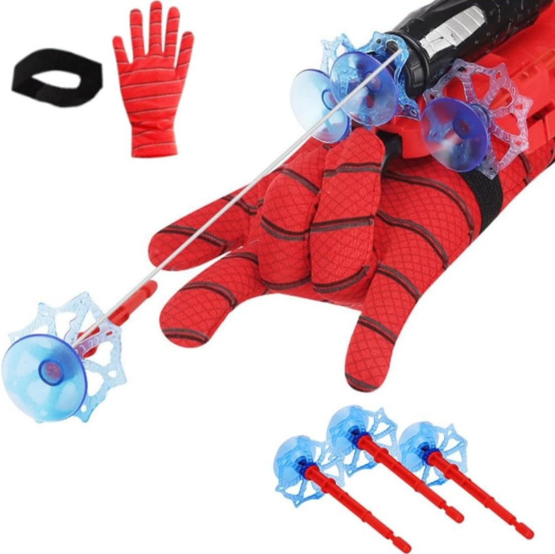 Spiderman Web Shooter Dart Gun Toy with Gloves & Darts for Kids