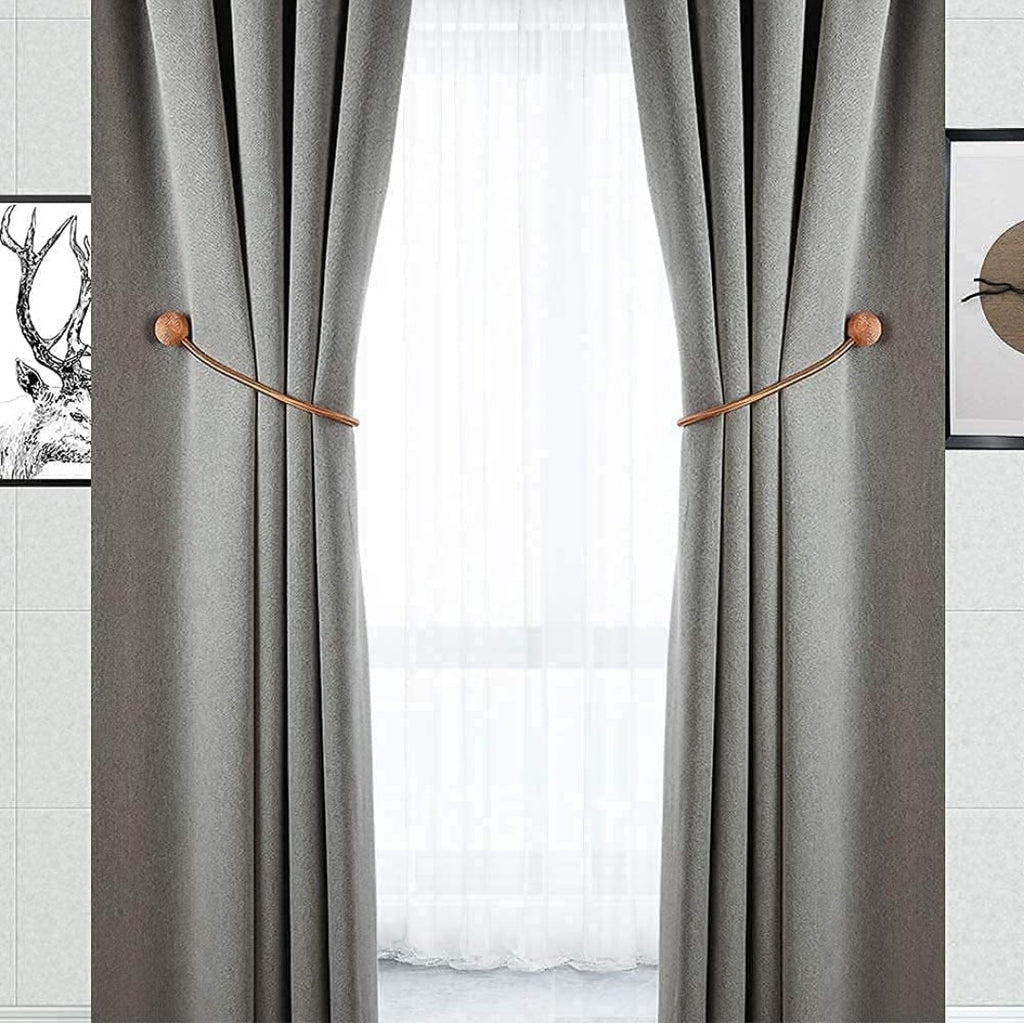 Magnetic Curtain Tiebacks Curtain Clips Rope Holdbacks Curtain Weaving Holder Buckles for Home Office Decoration (1 Pair, 2 Pcs)