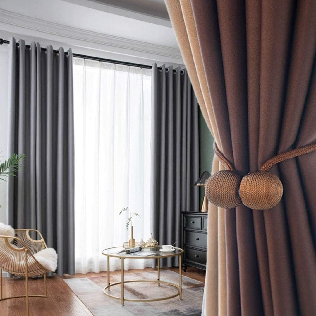 Magnetic Curtain Tiebacks Curtain Clips Rope Holdbacks Curtain Weaving Holder Buckles for Home Office Decoration (1 Pair, 2 Pcs)