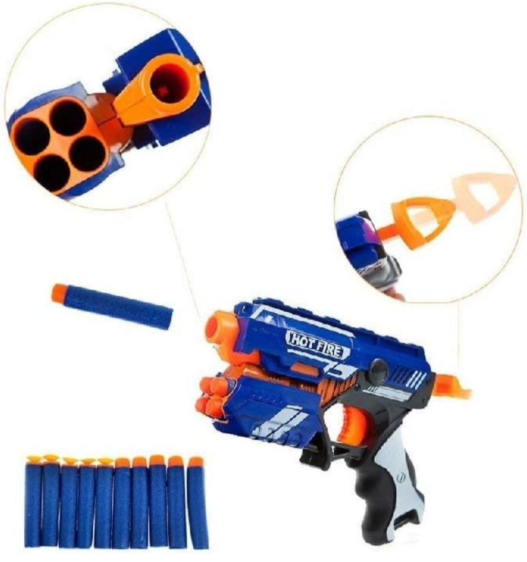 Dart Gun Toy with 10 Soft Foam Bullets – Safe Shooting Blaster for Kids with Suction Darts & Foam Bullets