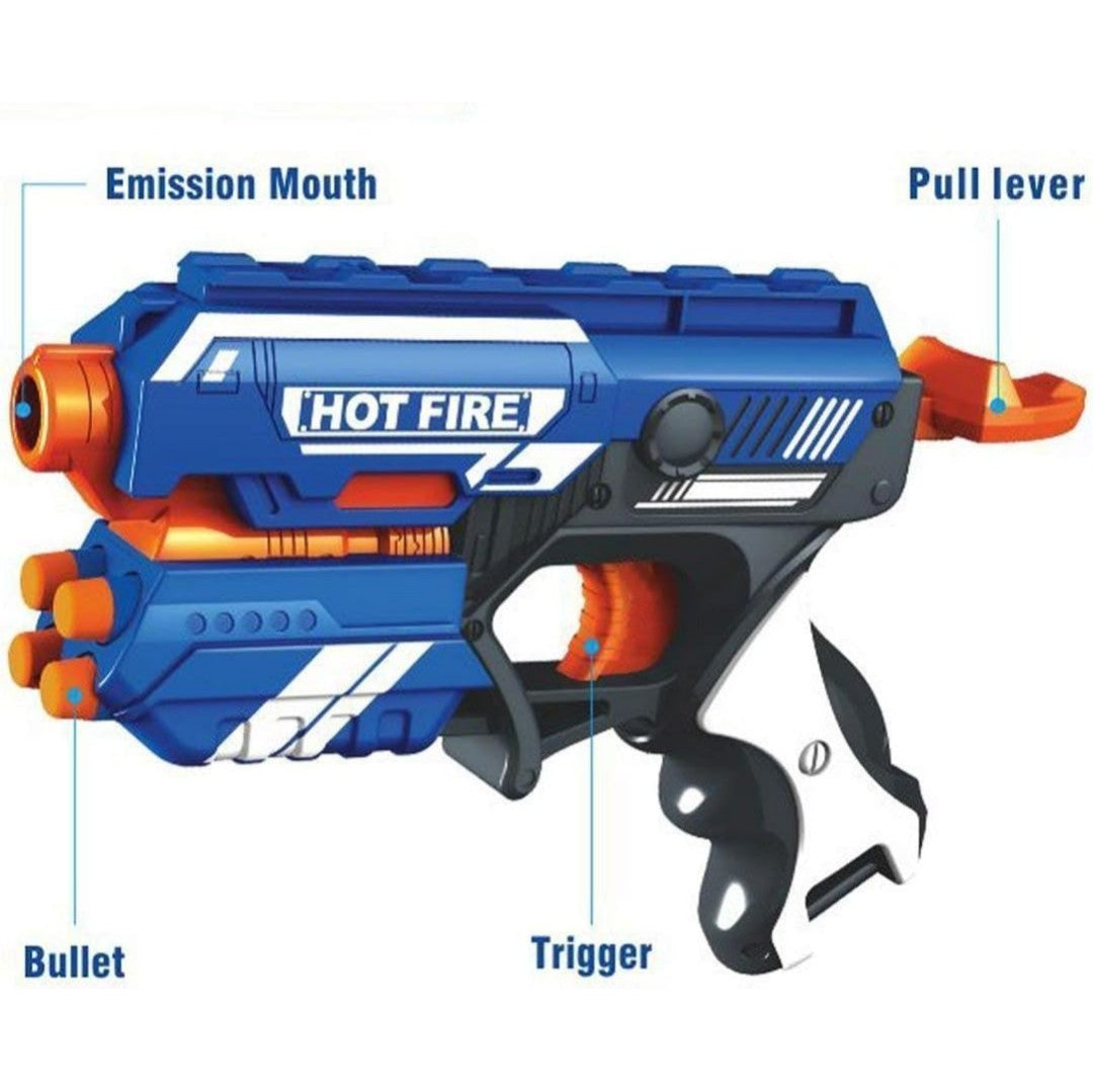 Dart Gun Toy with 10 Soft Foam Bullets – Safe Shooting Blaster for Kids with Suction Darts & Foam Bullets