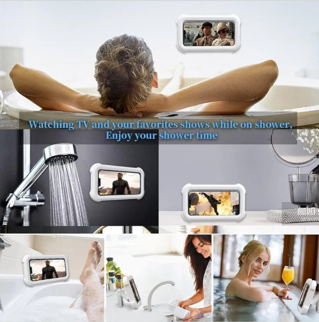Shower Holder Waterproof 360 Rotatable Bath Smartphone Holder Wall Mounted Mobile Holder