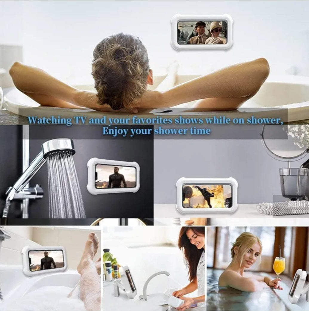 Shower Holder Waterproof 360 Rotatable Bath Smartphone Holder Wall Mounted Mobile Holder