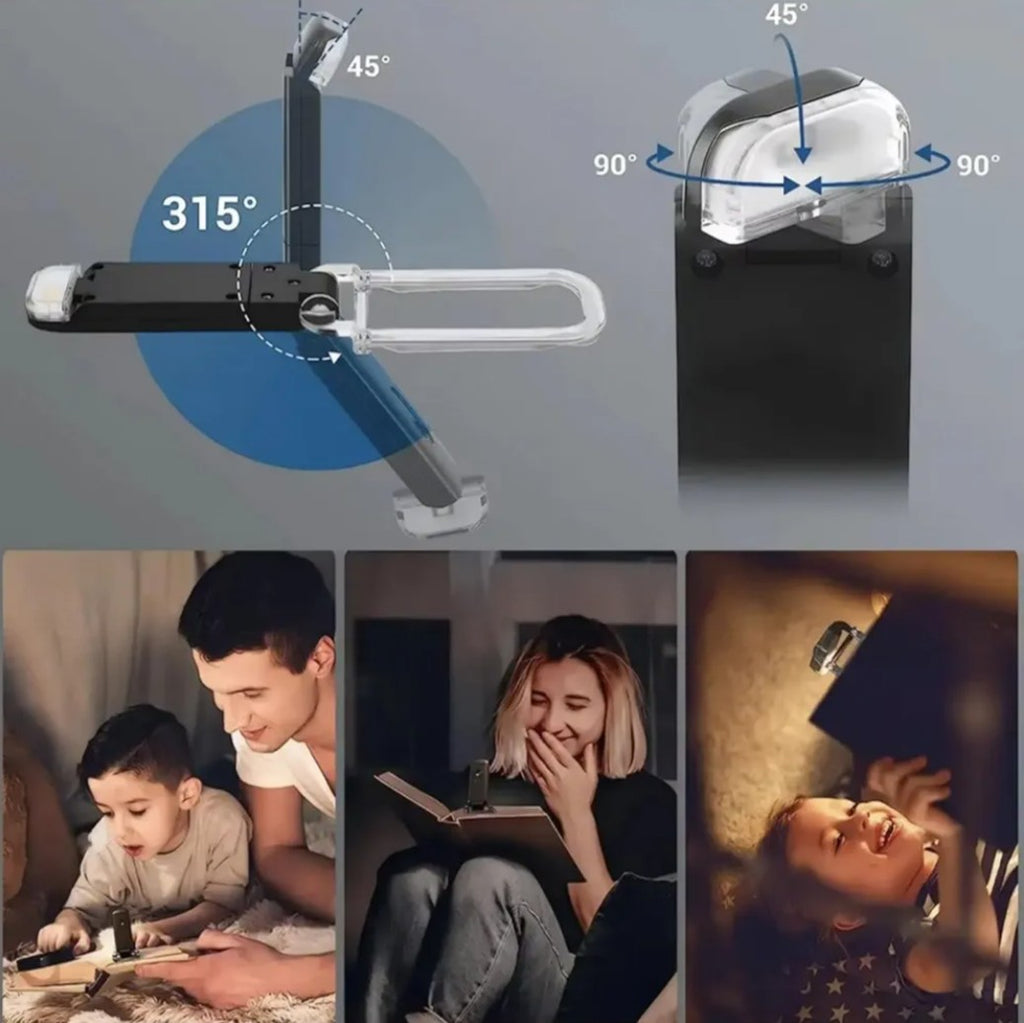 Book Lamp for Students, USB Rechargeable LED Study Light, 3 Light Modes, Clip-On, Portable & Eye-Friendly